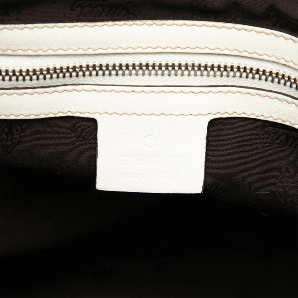 GUCCI Authentic White Leather Horsebit Shoulder Bag - Picture 6 of 6